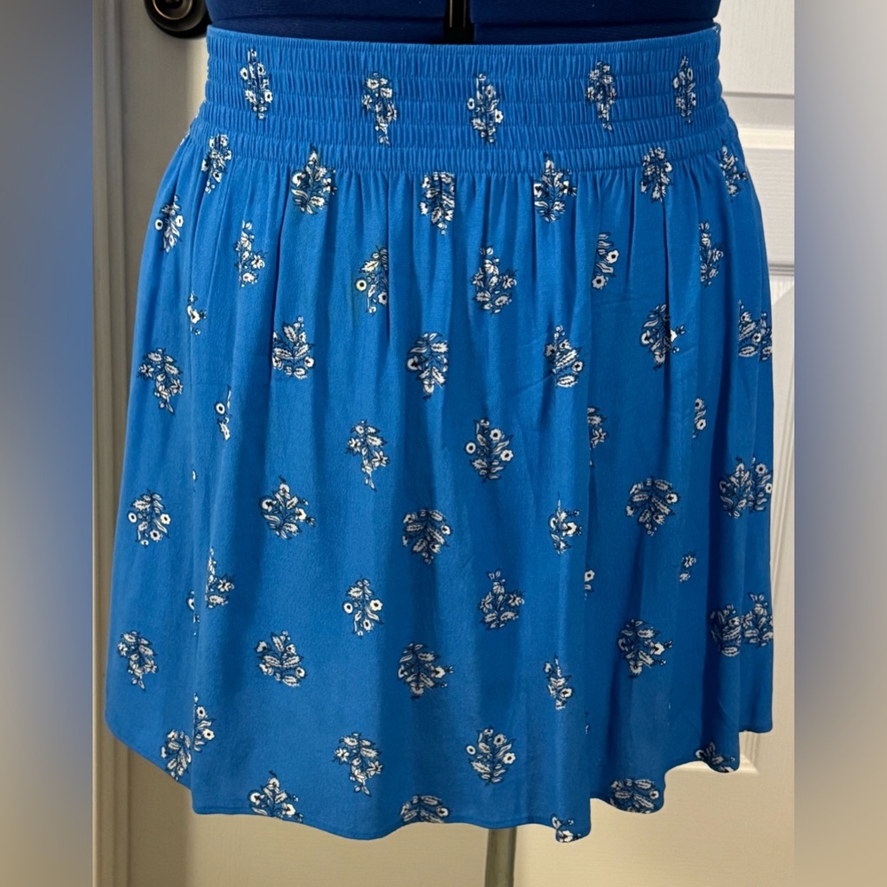 LOFT Outlet Blue Floral Skater Skirt